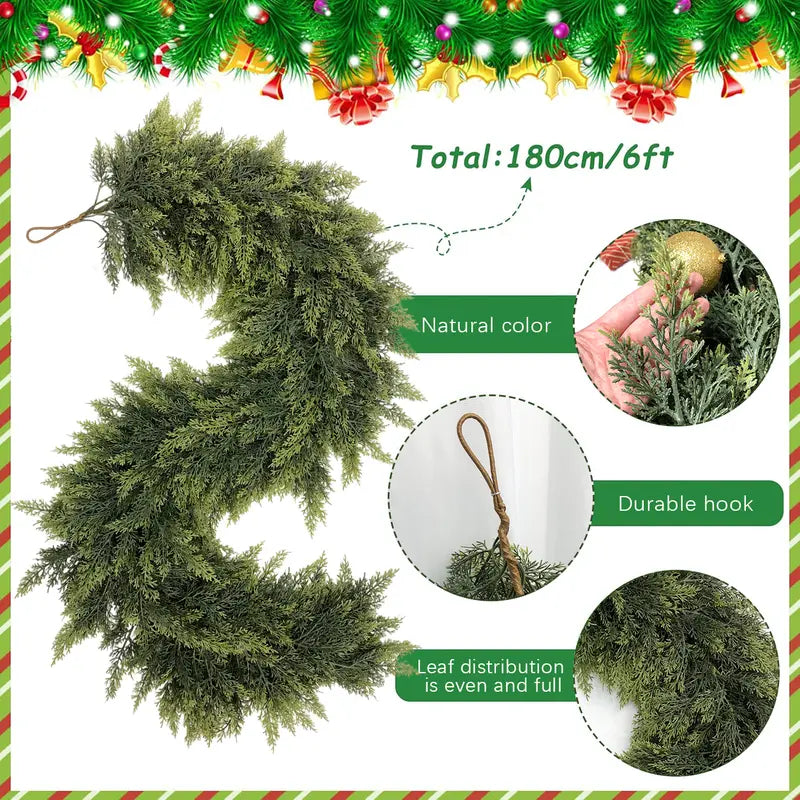 Wellisor™ Cedar Garlands- Lifelike Greenery That Transforms Any Space