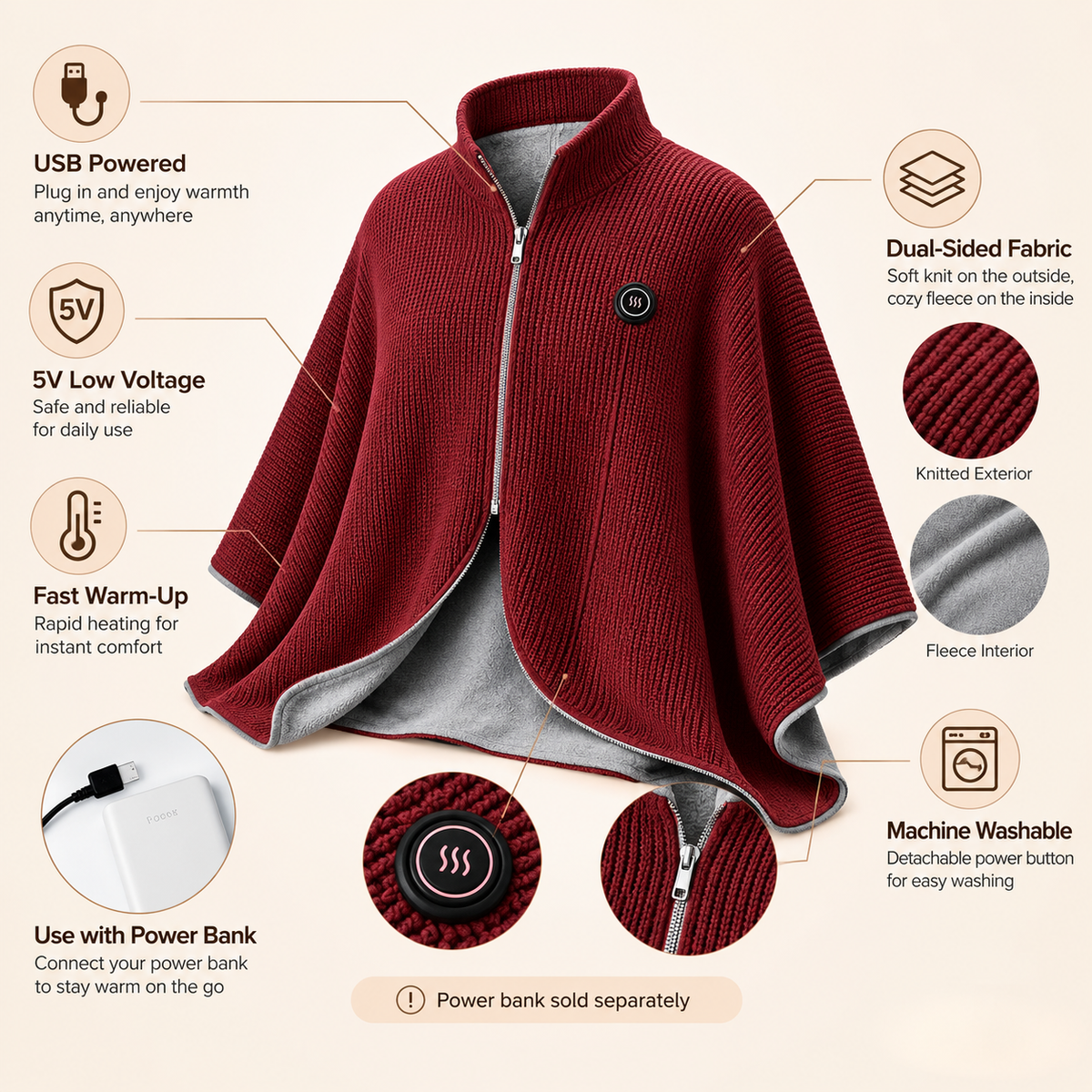 Toasty Wellisor Heated Shawl