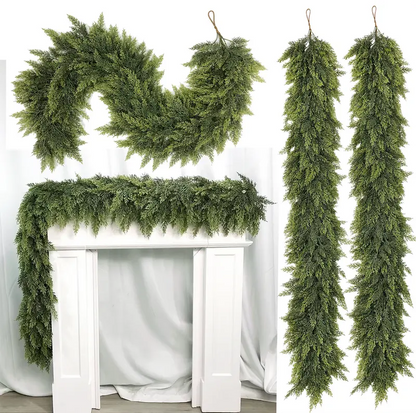 Wellisor™ Cedar Garlands- Lifelike Greenery That Transforms Any Space