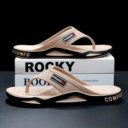 Unisex flip-flops with arch support - Comfortable, non-slip PVC sandals, perfect for the beach.