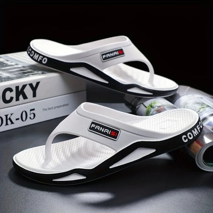 Unisex flip-flops with arch support - Comfortable, non-slip PVC sandals, perfect for the beach.