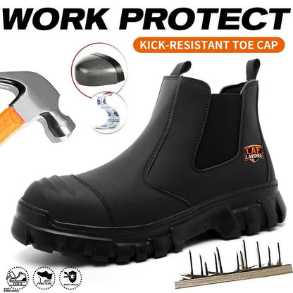 Men's Steel Toe Chelsea Work Boots - Lightweight, Anti-Slip Safety Boots