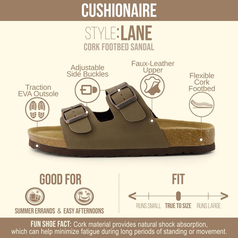 Cork Footbed Sandals – Double Buckle Slides