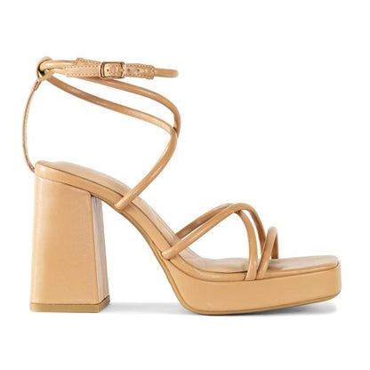 Women’s Square Toe Ankle Strap Platform Block Heels