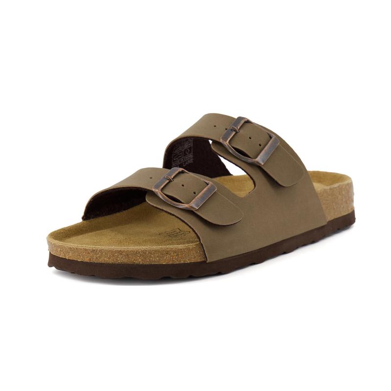 Cork Footbed Sandals – Double Buckle Slides