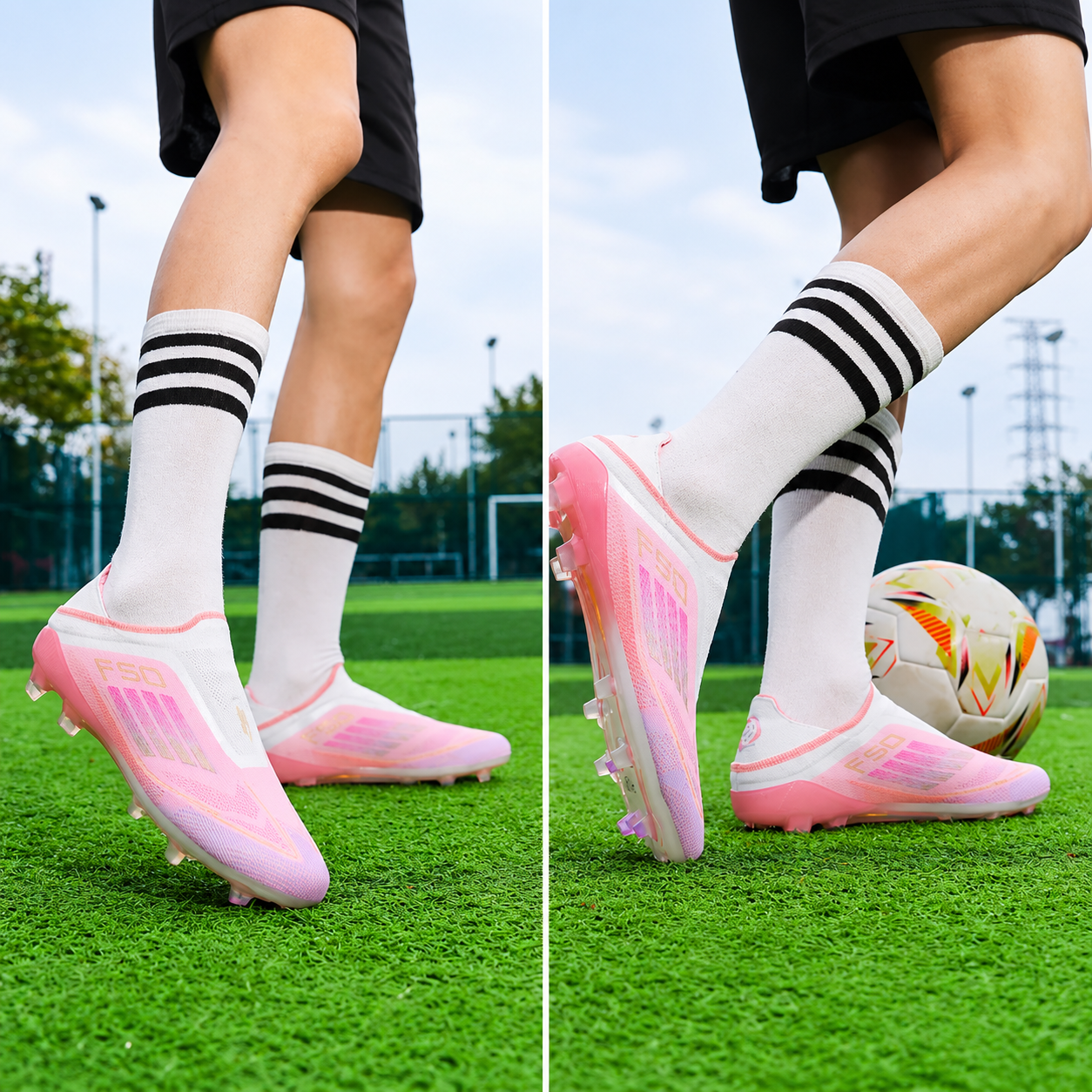Men's Football Boots TF Indoor Soccer Shoes Lightweight Breathable