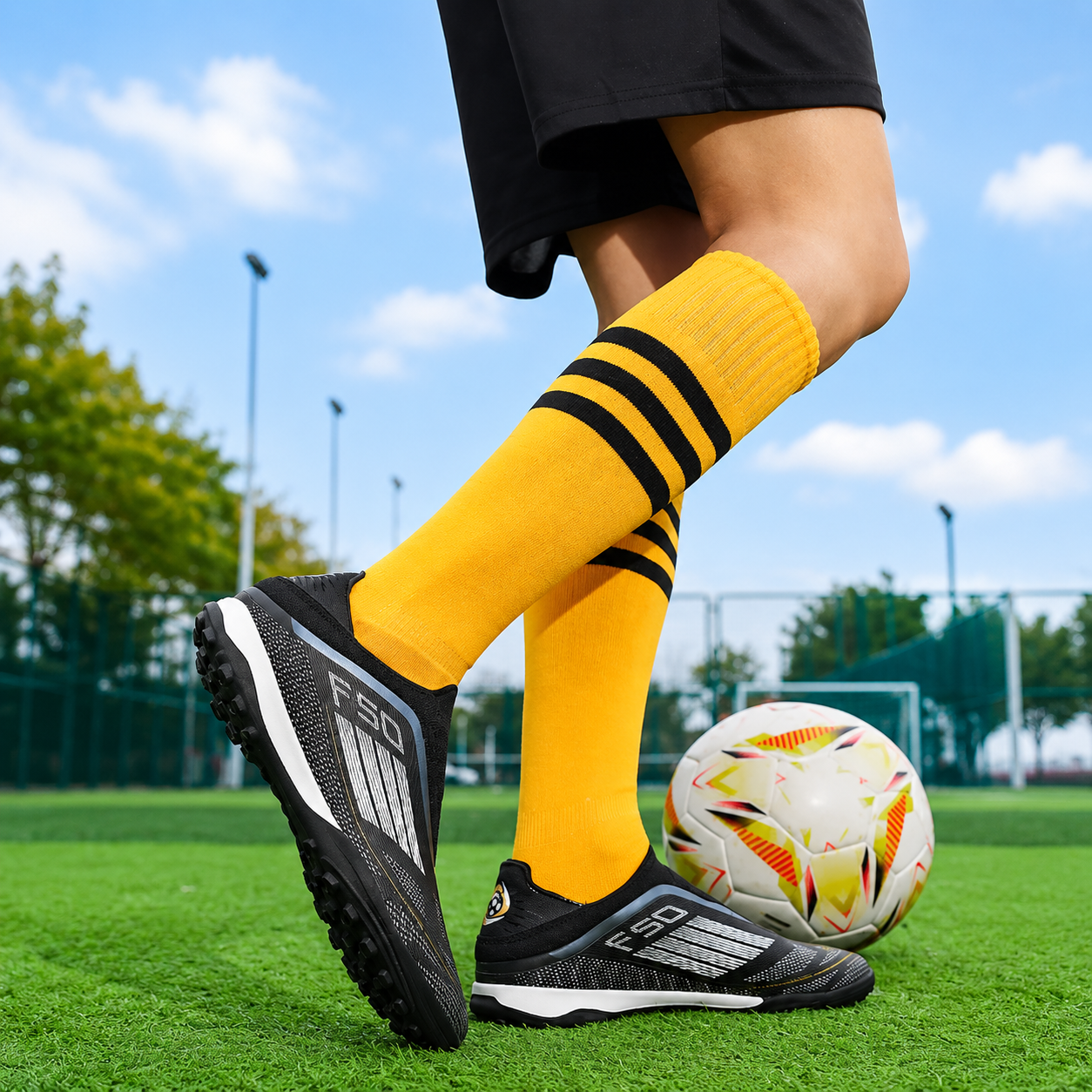 Men's Football Boots TF Indoor Soccer Shoes Lightweight Breathable