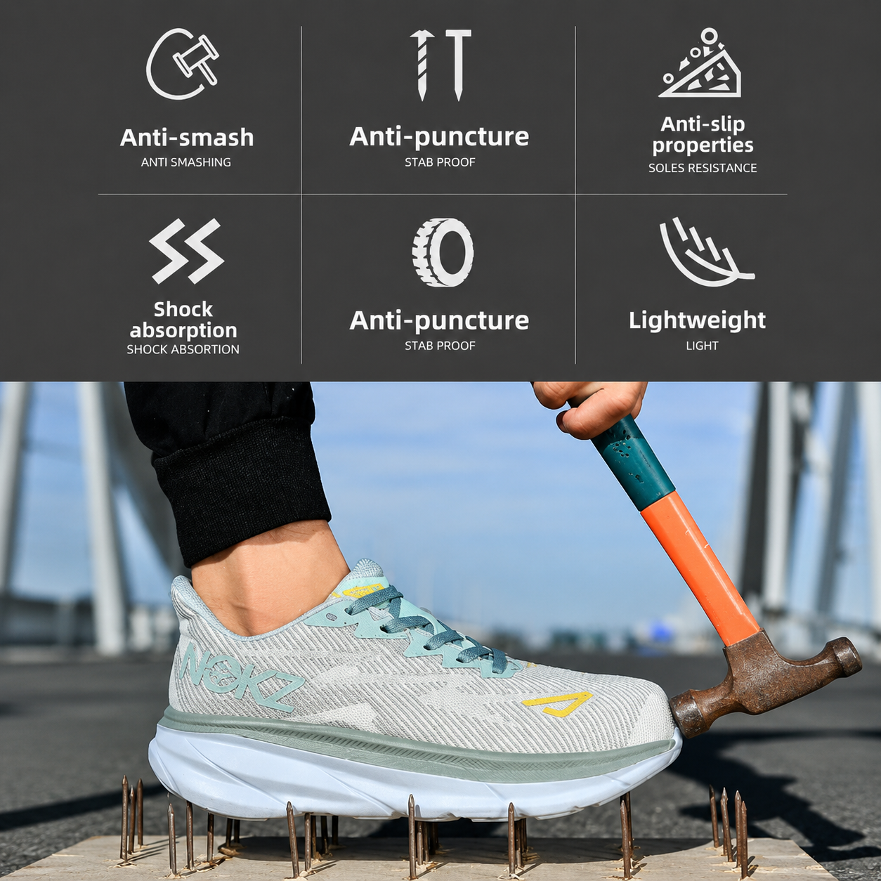 Steel Toe Safety Shoes | Lightweight & Breathable ⭐