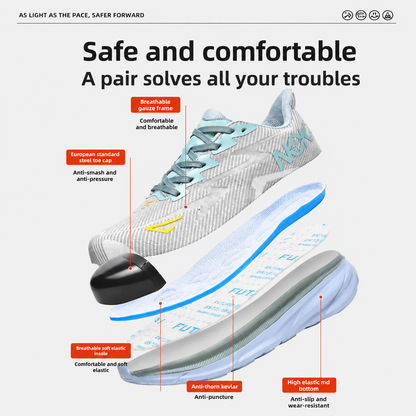 Steel Toe Safety Shoes | Lightweight & Breathable ⭐