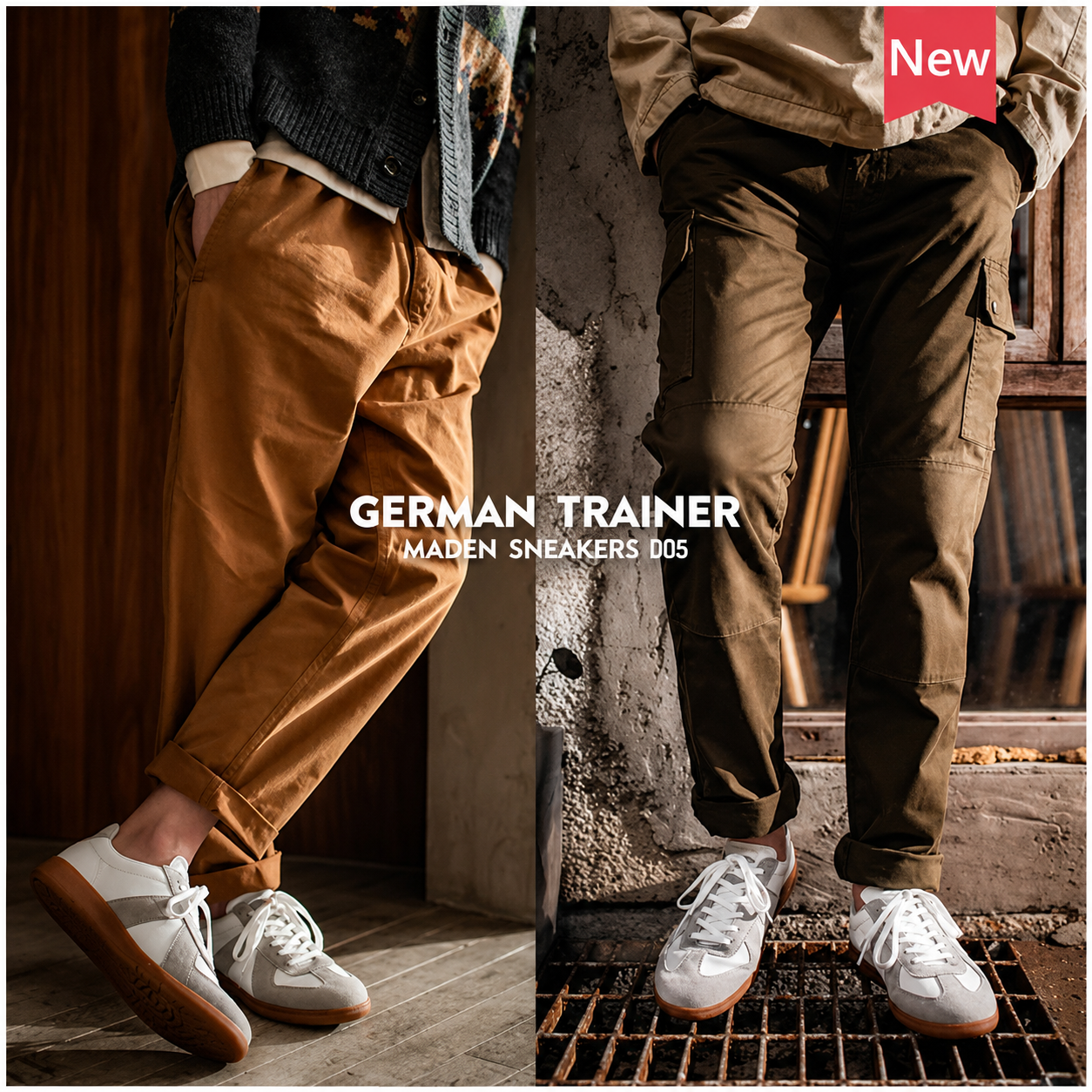 German Trainer Sneakers – Vintage Leather Casual Shoes