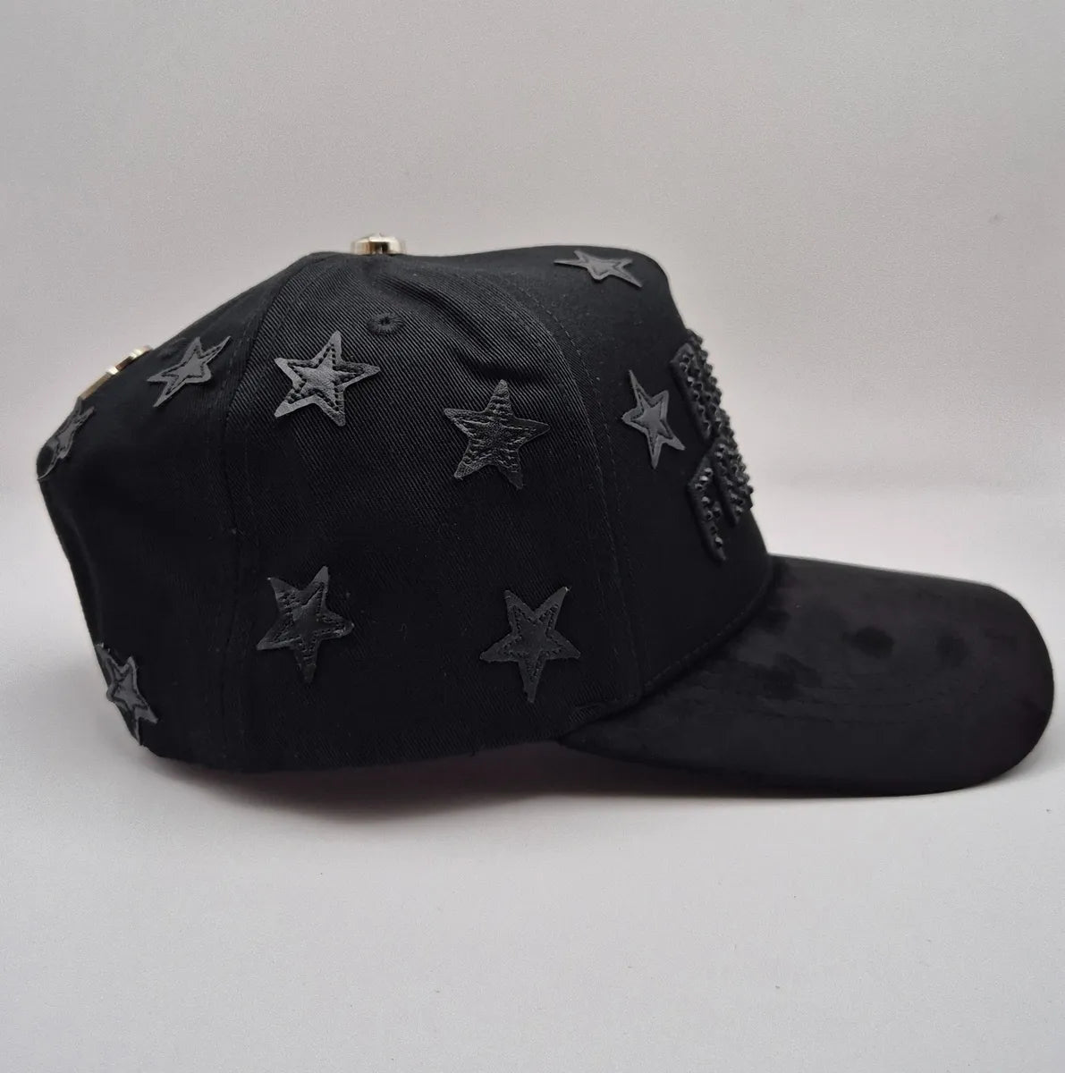 Gorra Edicion Barbas Hats Rich Forever / Chrome Calidad G5 Negro Ajustable Lisa
