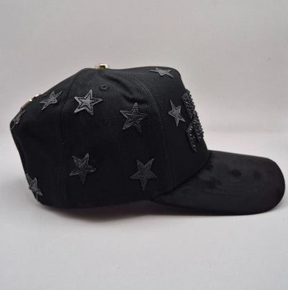 Gorra Edicion Barbas Hats Rich Forever / Chrome Calidad G5 Negro Ajustable Lisa