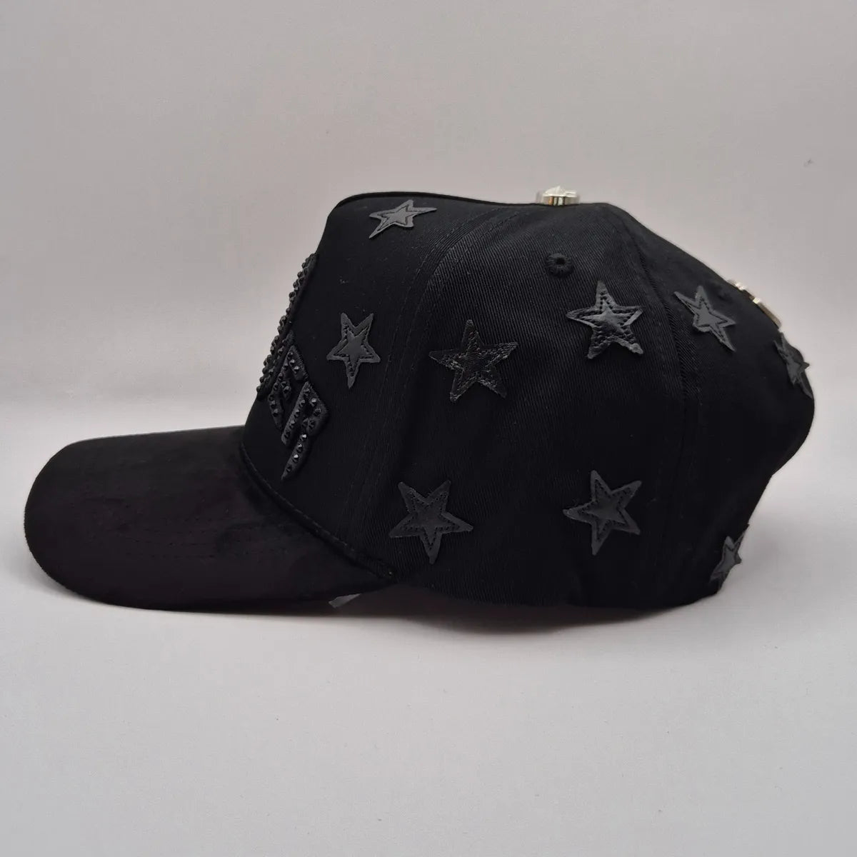Gorra Edicion Barbas Hats Rich Forever / Chrome Calidad G5 Negro Ajustable Lisa