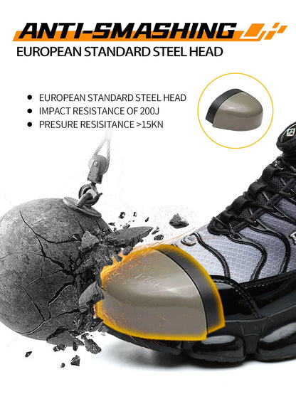 Steel Toe Safety Work Shoes | Anti-Puncture & Slip-Resistant