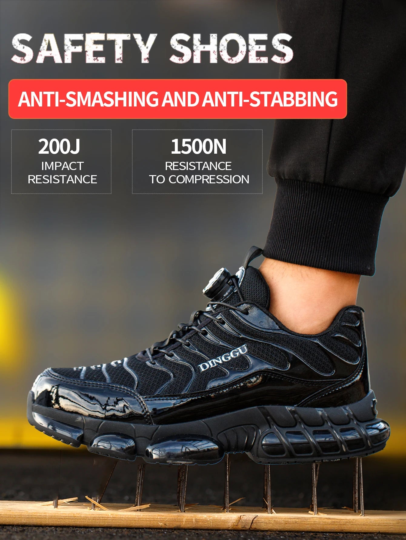 Steel Toe Safety Work Shoes | Anti-Puncture & Slip-Resistant