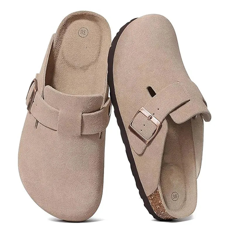 Unisex Suede Clogs with Cork Footbed & Arch Support