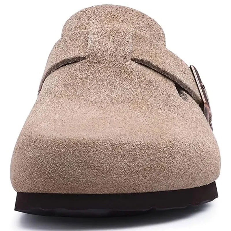 Unisex Suede Clogs with Cork Footbed & Arch Support