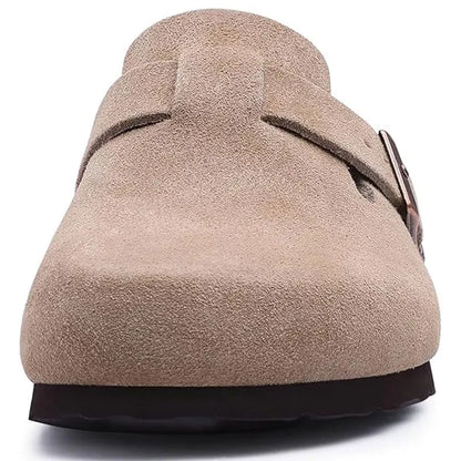 Unisex Suede Clogs with Cork Footbed & Arch Support