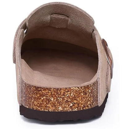 Unisex Suede Clogs with Cork Footbed & Arch Support