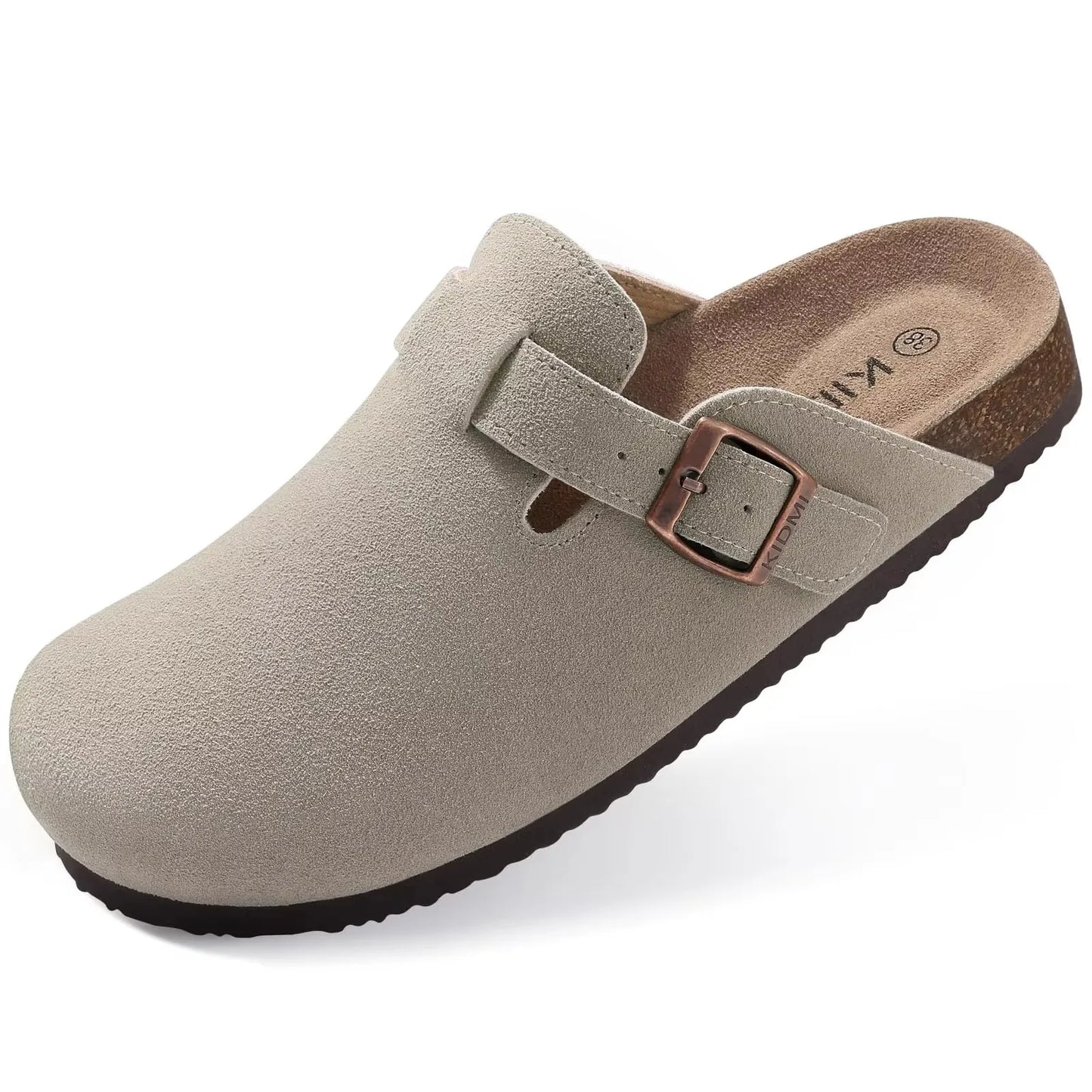 Unisex Suede Clogs with Cork Footbed & Arch Support