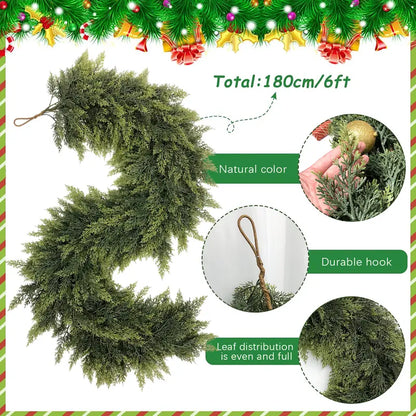 Wellisor™ Cedar Garlands- Lifelike Greenery That Transforms Any Space