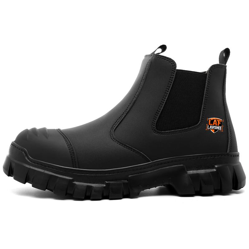 Men's Steel Toe Chelsea Work Boots - Lightweight, Anti-Slip Safety Boots