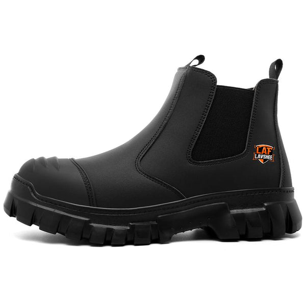 Men's Steel Toe Chelsea Work Boots - Lightweight, Anti-Slip Safety Boots